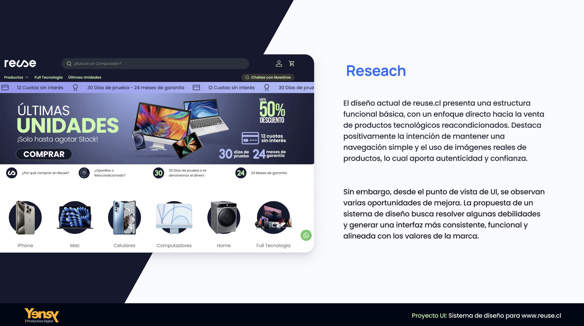 Research: análisis del diseño actual de reuse.cl